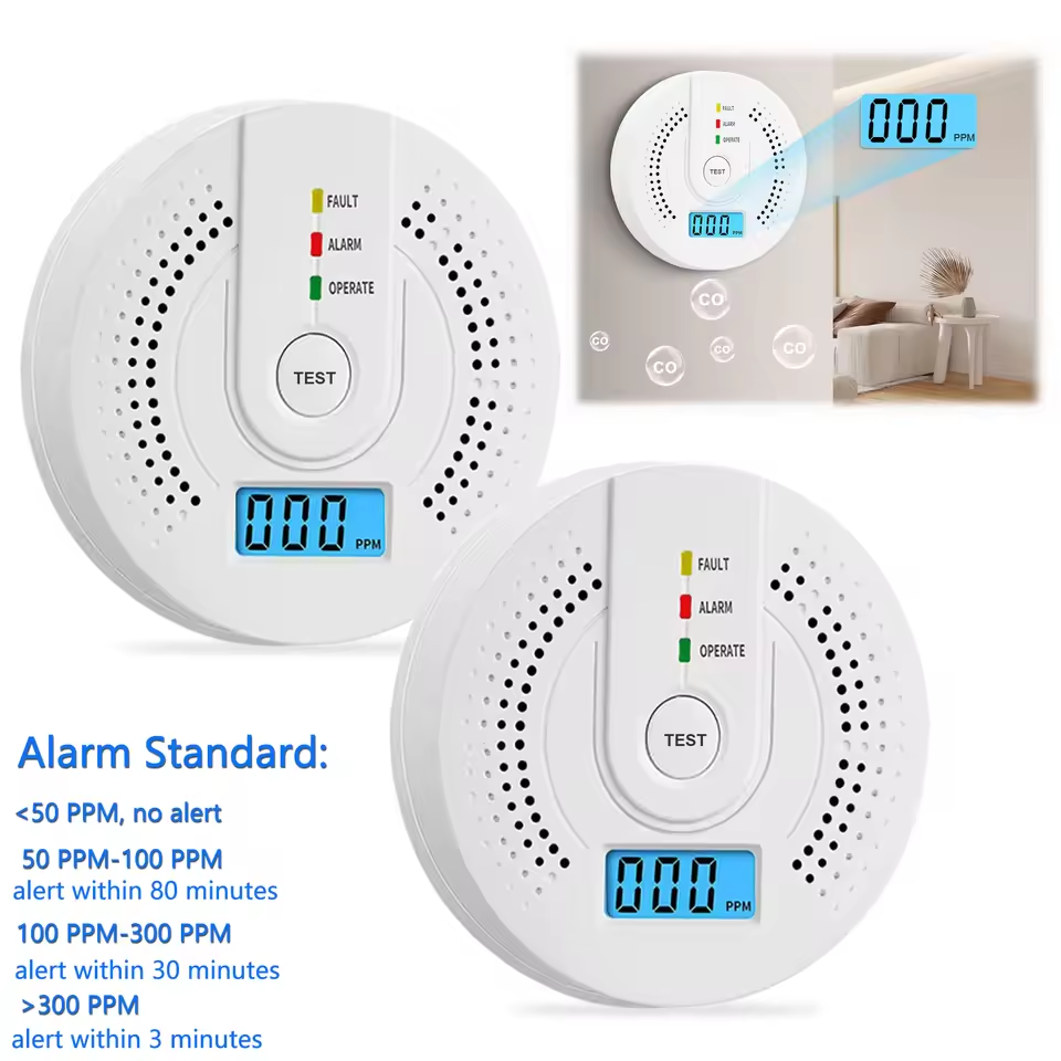 Smoke Detector Interconnected - Carbon Monoxide Detector CO Gas Monitor