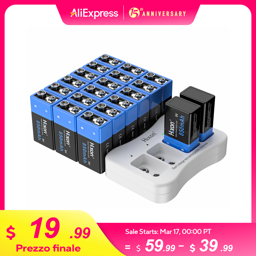 Smoke Detector Interconnected - 6f22 850mAh 9v Lithium Rechargeable Battery