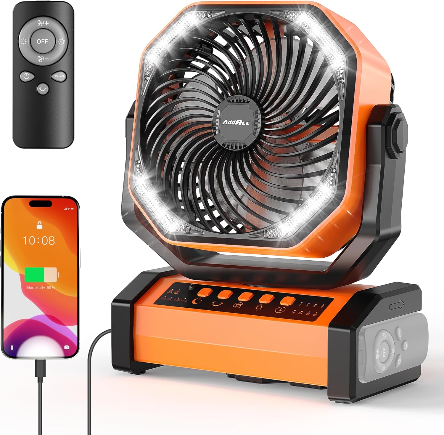 Power Outage Light - 20000mAh Rechargeable Camping Fan with Light