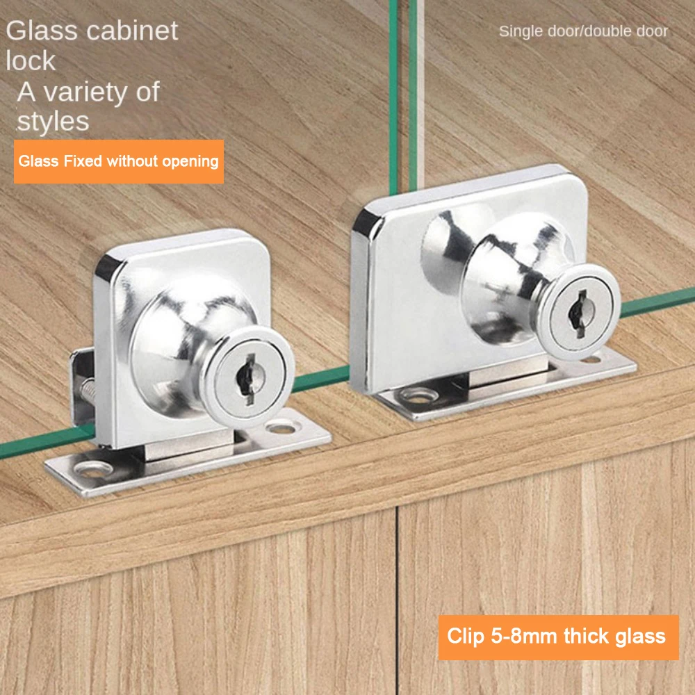 Medicine Cabinet Lock - Metal Single Double Swinging Glass Showcases