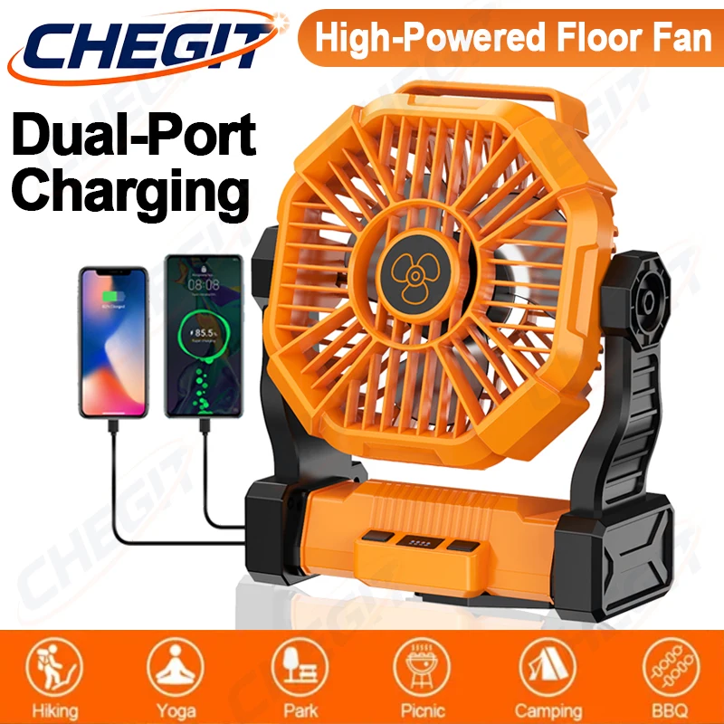 Power Outage Light - Rechargeable Portable Fan 10400mAh Battery Powered