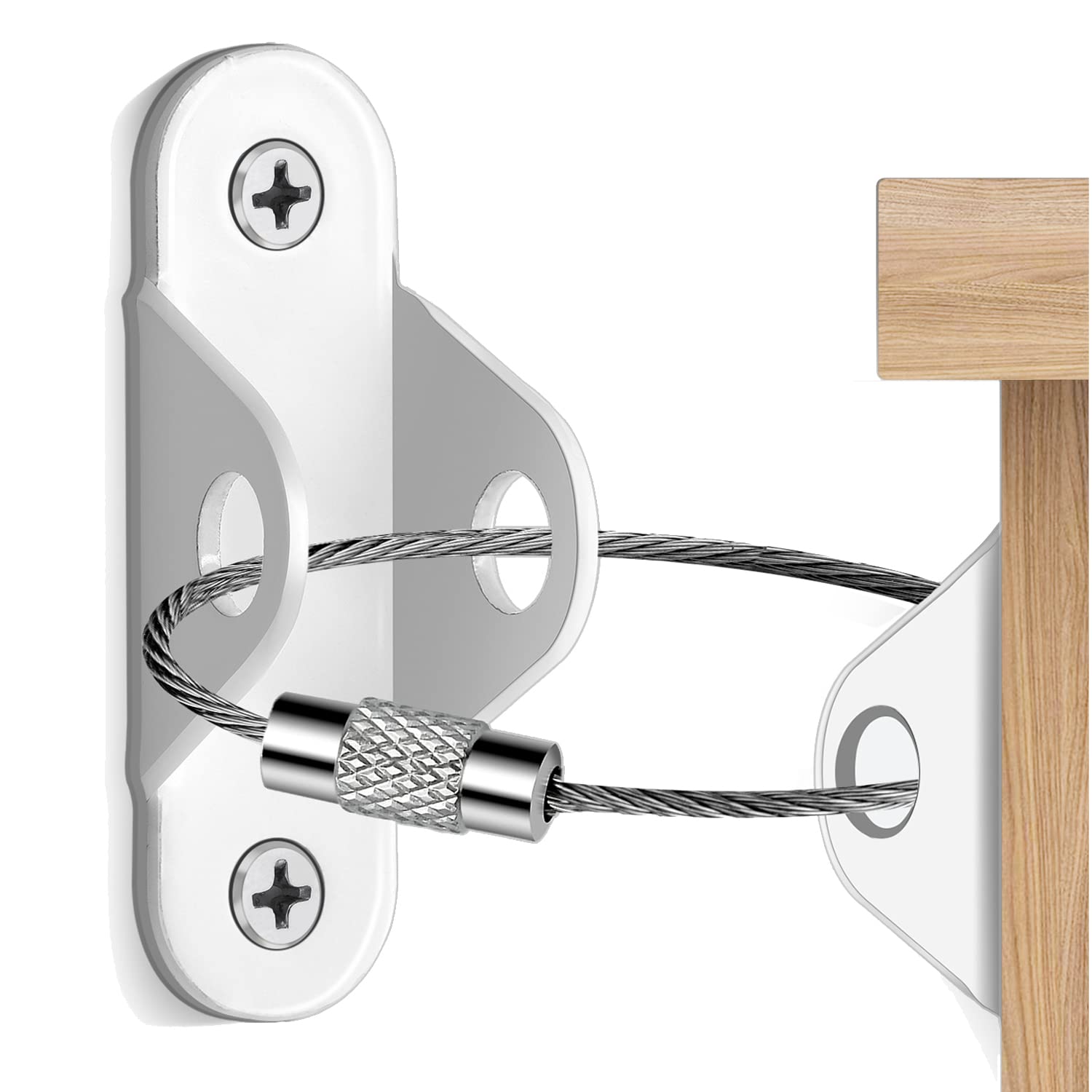 Earthquake Anchor Strap - 10-Pack White Furniture Anchors for Baby