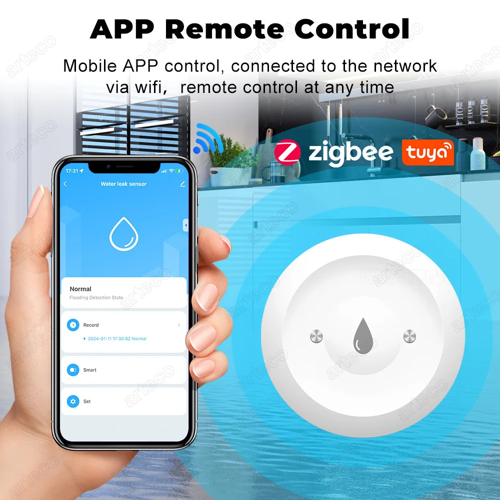 Tuya Zigbee Water Sensor Leak  - مراجعة Water Alarm Sensor وسعره