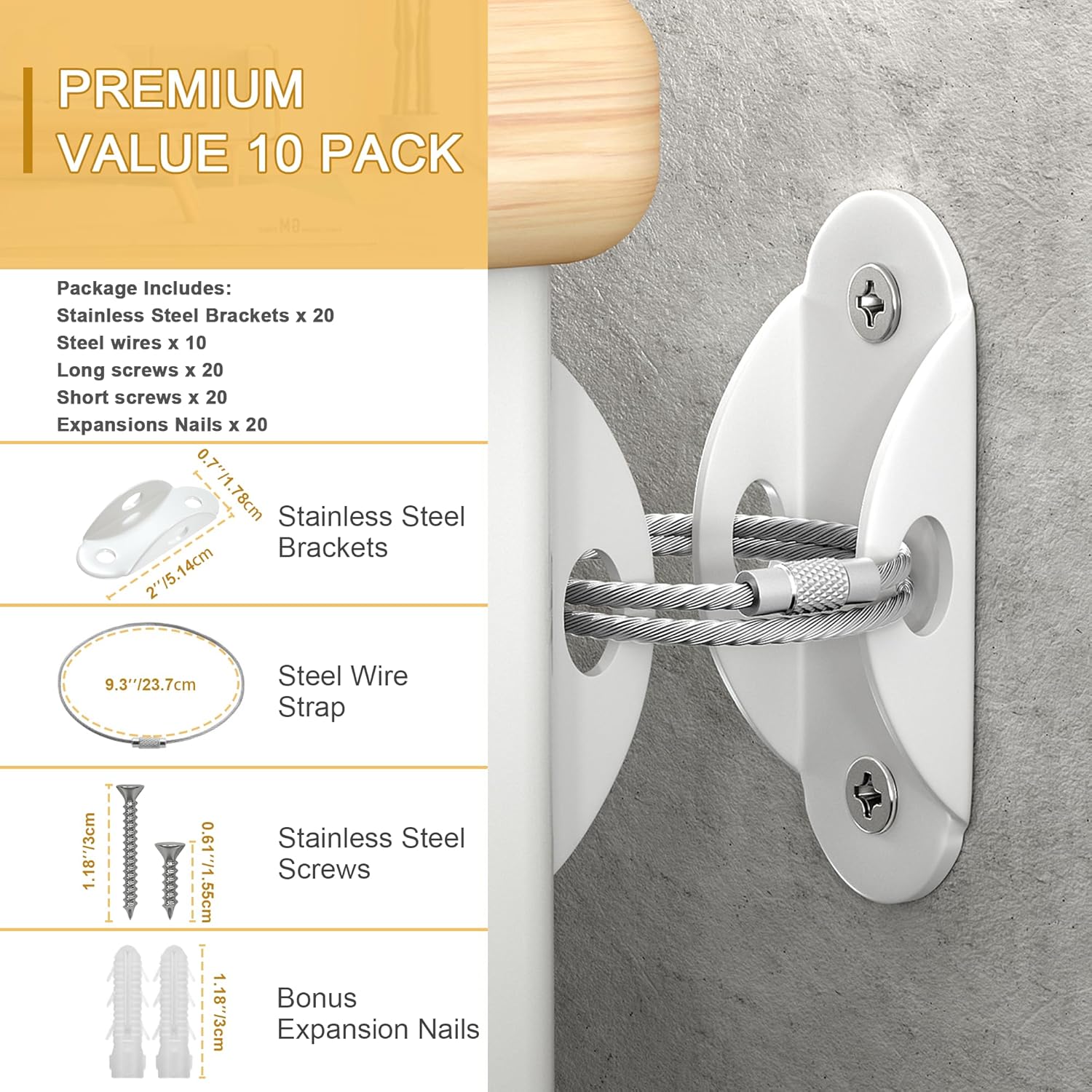 10-Pack Furniture Anchors for  - مراجعة Earthquake Anchor Strap وسعره