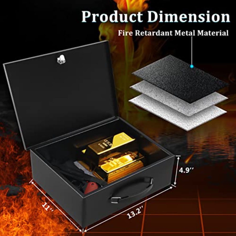 Portable Metal Safe Box with K - مراجعة Fire Safe Document وسعره