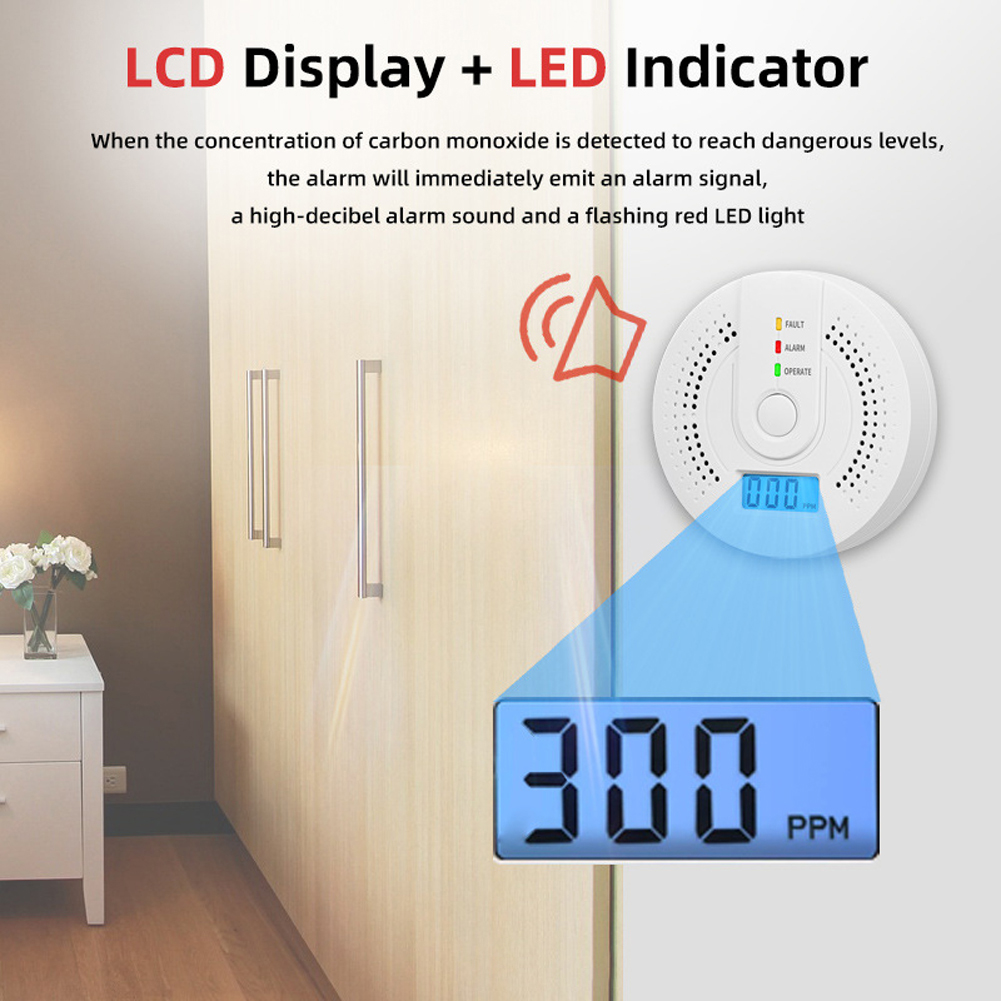 5-1PCS Digital Carbon Monoxide - مراجعة Smoke Detector Interconnected وسعره