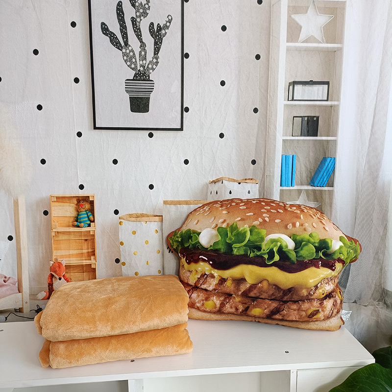 Lifelike Plush Hamburger Pillo - مراجعة Fire Blanket Kitchen وسعره