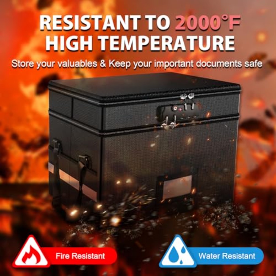 Fireproof Document Box with Lo - مراجعة Fire Safe Document وسعره
