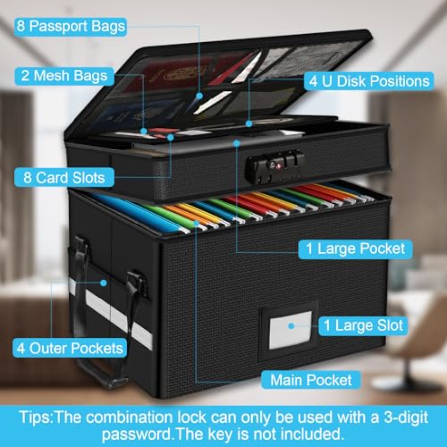 Fireproof Document Box with Lo - مراجعة Fire Safe Document وسعره
