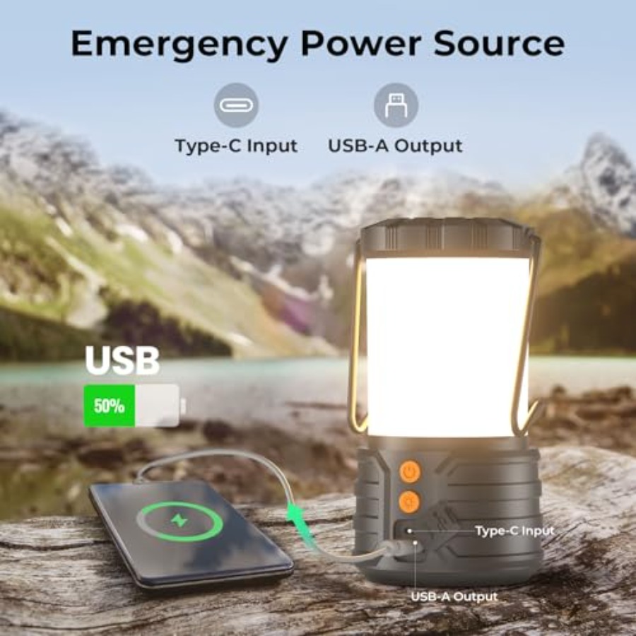 Camping Lantern, 5000mAh Recha - مراجعة Power Outage Light وسعره