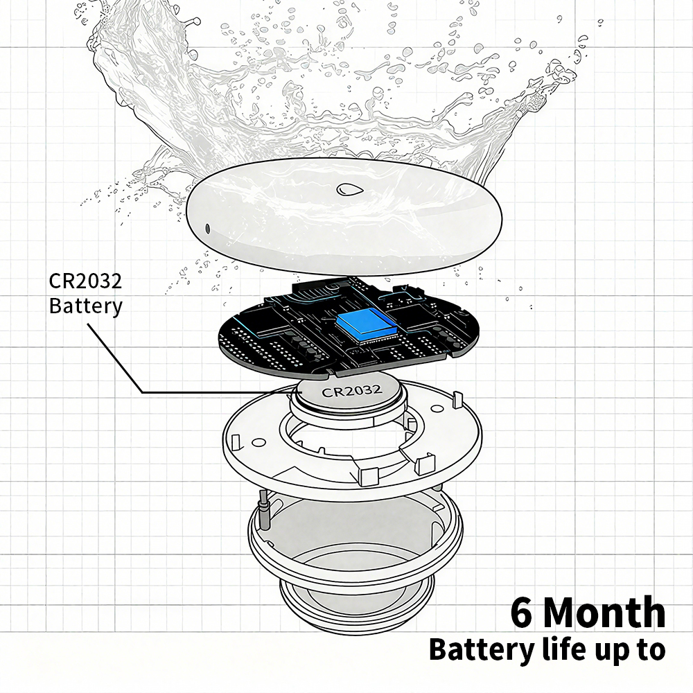 Tuya Zigbee Leakage Sensor LED - مراجعة Water Alarm Sensor وسعره