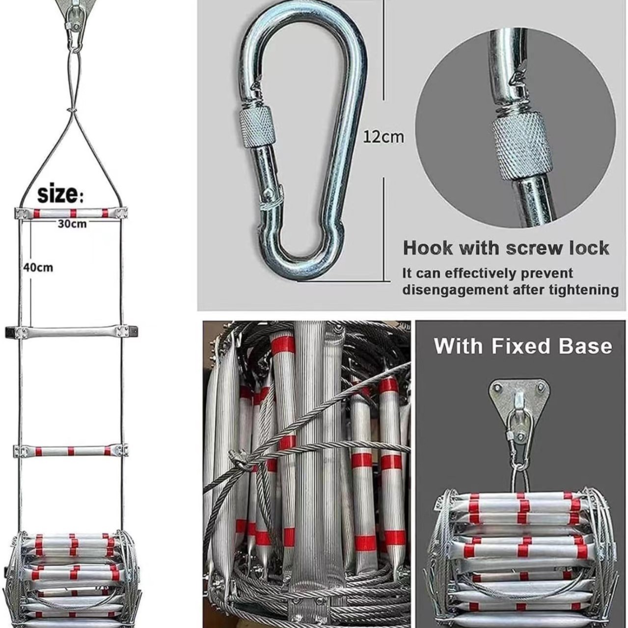 5M Soft Rope Ladder With Wire  - مراجعة Fire Escape Ladder وسعره
