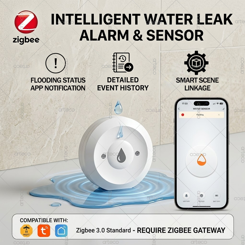 Zigbee Water Leak Sensor Smart - مراجعة Water Alarm Sensor وسعره