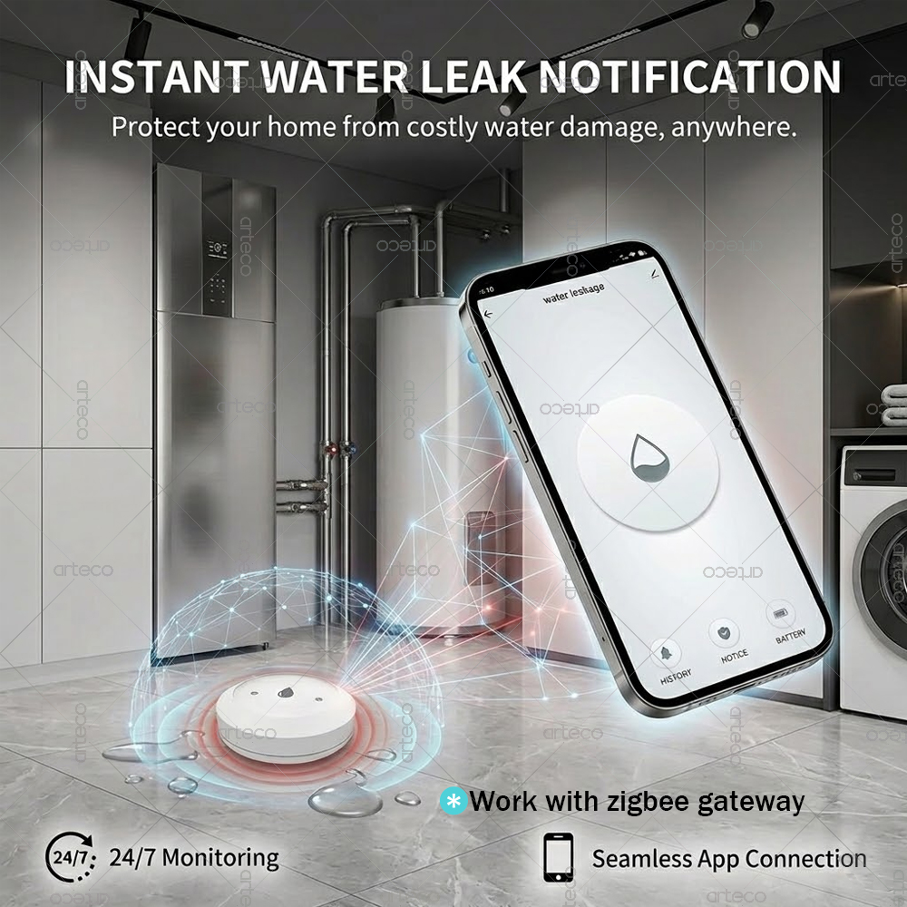 Zigbee Water Leak Sensor Smart - مراجعة Water Alarm Sensor وسعره