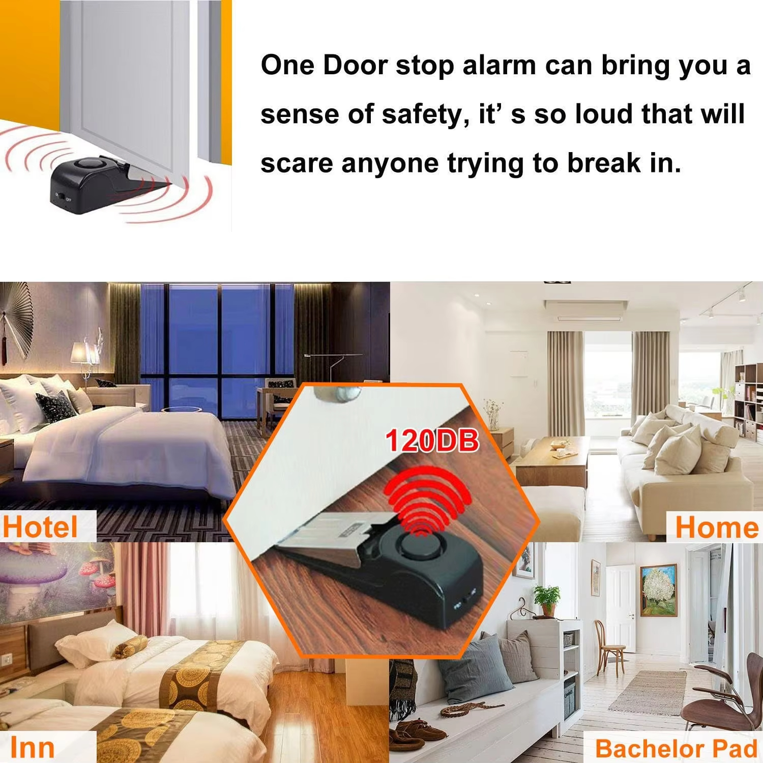 120db Wireless Stainless Steel - مراجعة Door Stop Alarm وسعره