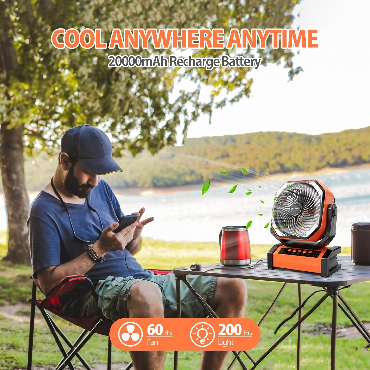 20000mAh Rechargeable Camping  - مراجعة Power Outage Light وسعره