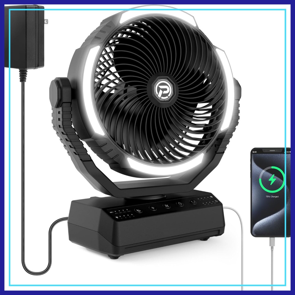 20000mAh Camping Fan with Ligh - مراجعة Power Outage Light وسعره