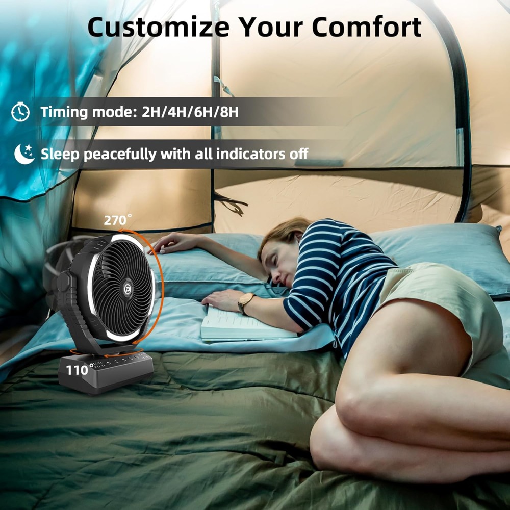 20000mAh Camping Fan with Ligh - مراجعة Power Outage Light وسعره