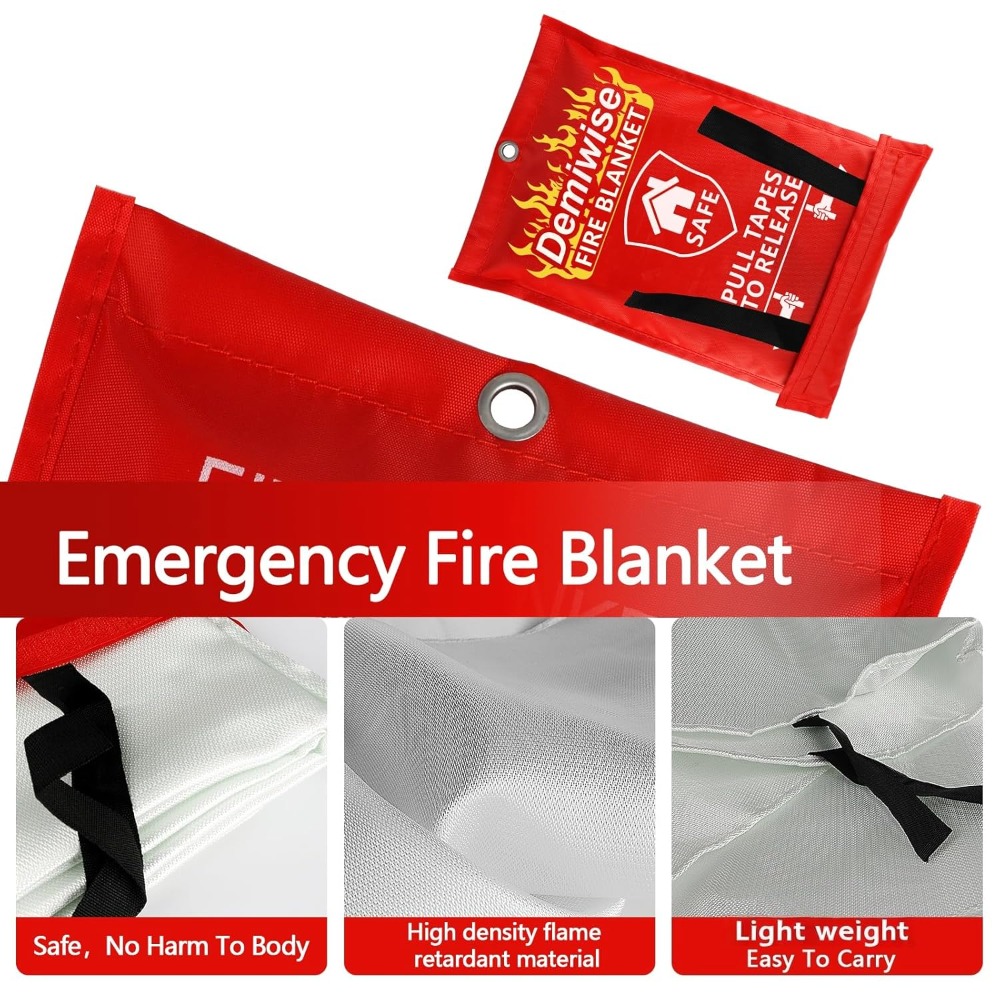 Thick Fire Blanket Emergency f - مراجعة Fire Blanket Kitchen وسعره