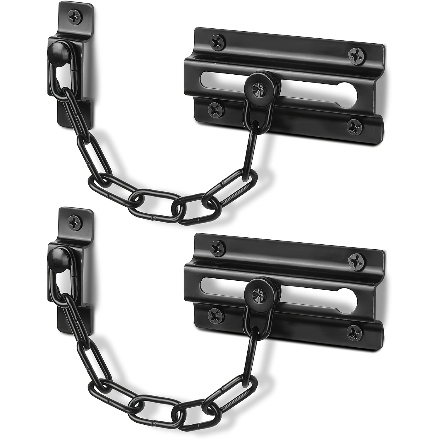 2 Pack Door Chain Lock Black,  - مراجعة Security Chain Door وسعره