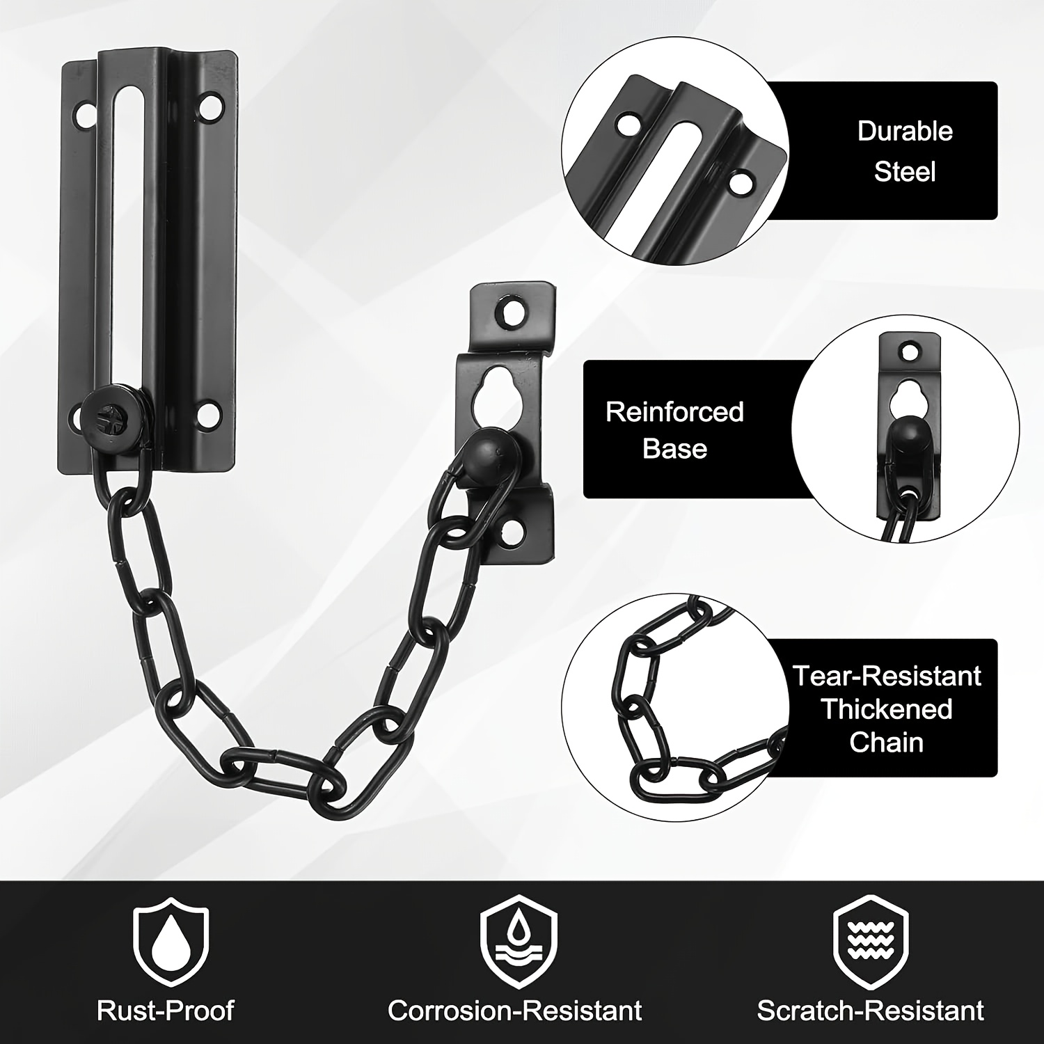 2 Pack Door Chain Lock Black,  - مراجعة Security Chain Door وسعره