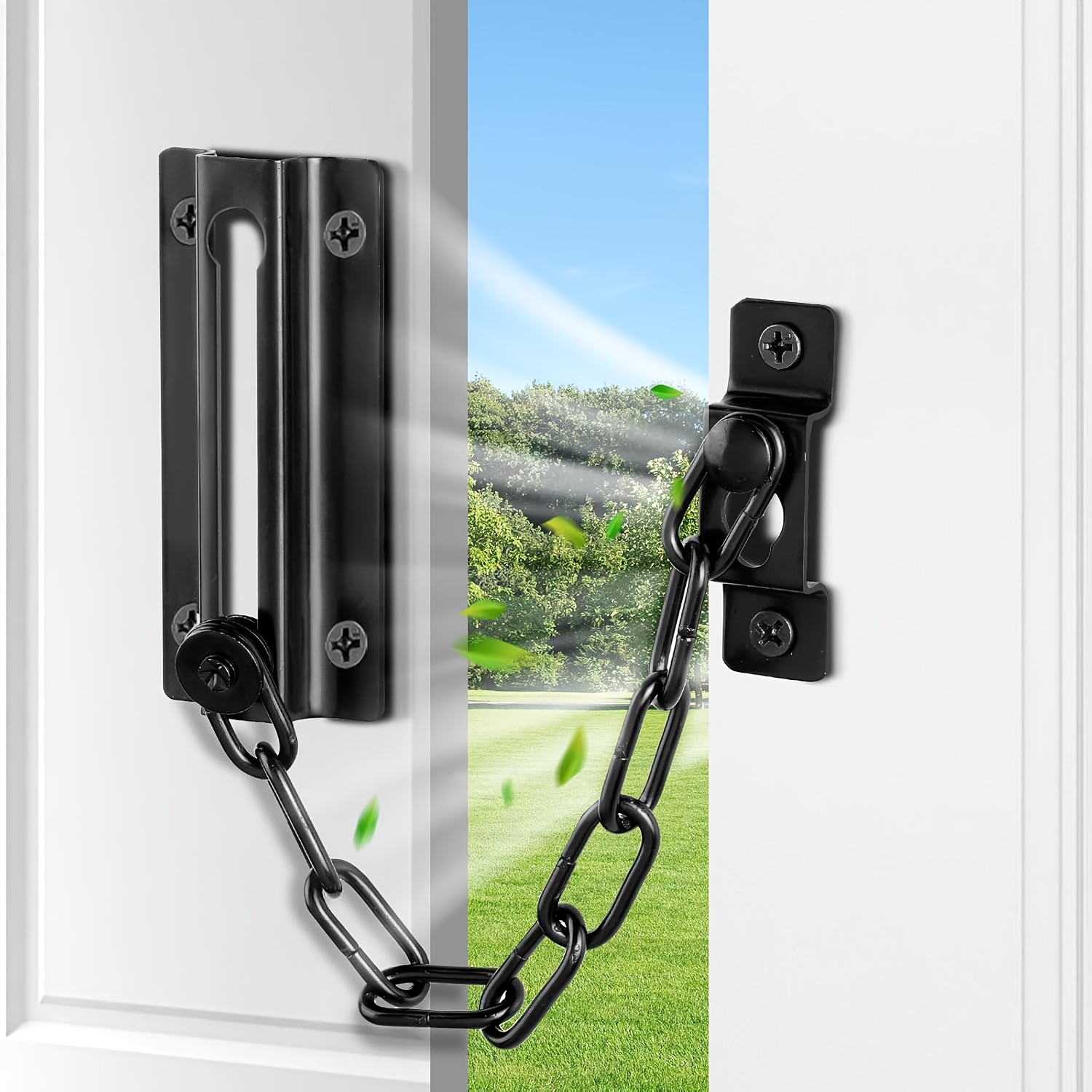 2 Pack Door Chain Lock Black,  - مراجعة Security Chain Door وسعره