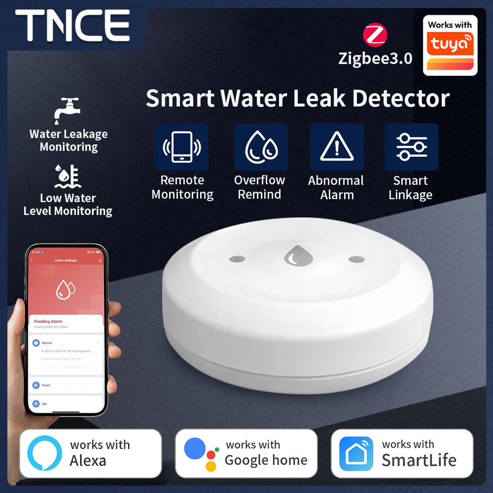 TNCE ZigBee3.0 Tuya Smart Wate - مراجعة Water Alarm Sensor وسعره