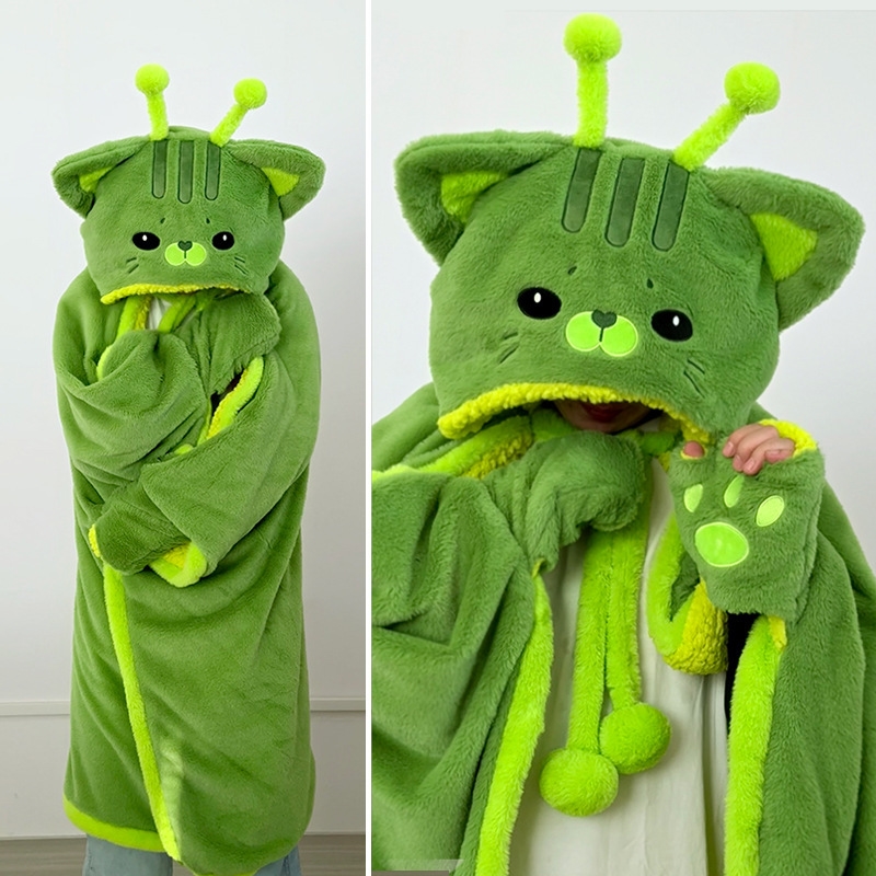 Cartoon Cute Alien Cat Hooded  - مراجعة Fire Blanket Kitchen وسعره