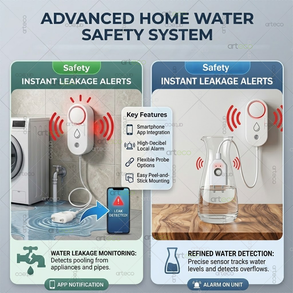 Zigbee Water Leak Detector Sma - مراجعة Water Alarm Sensor وسعره