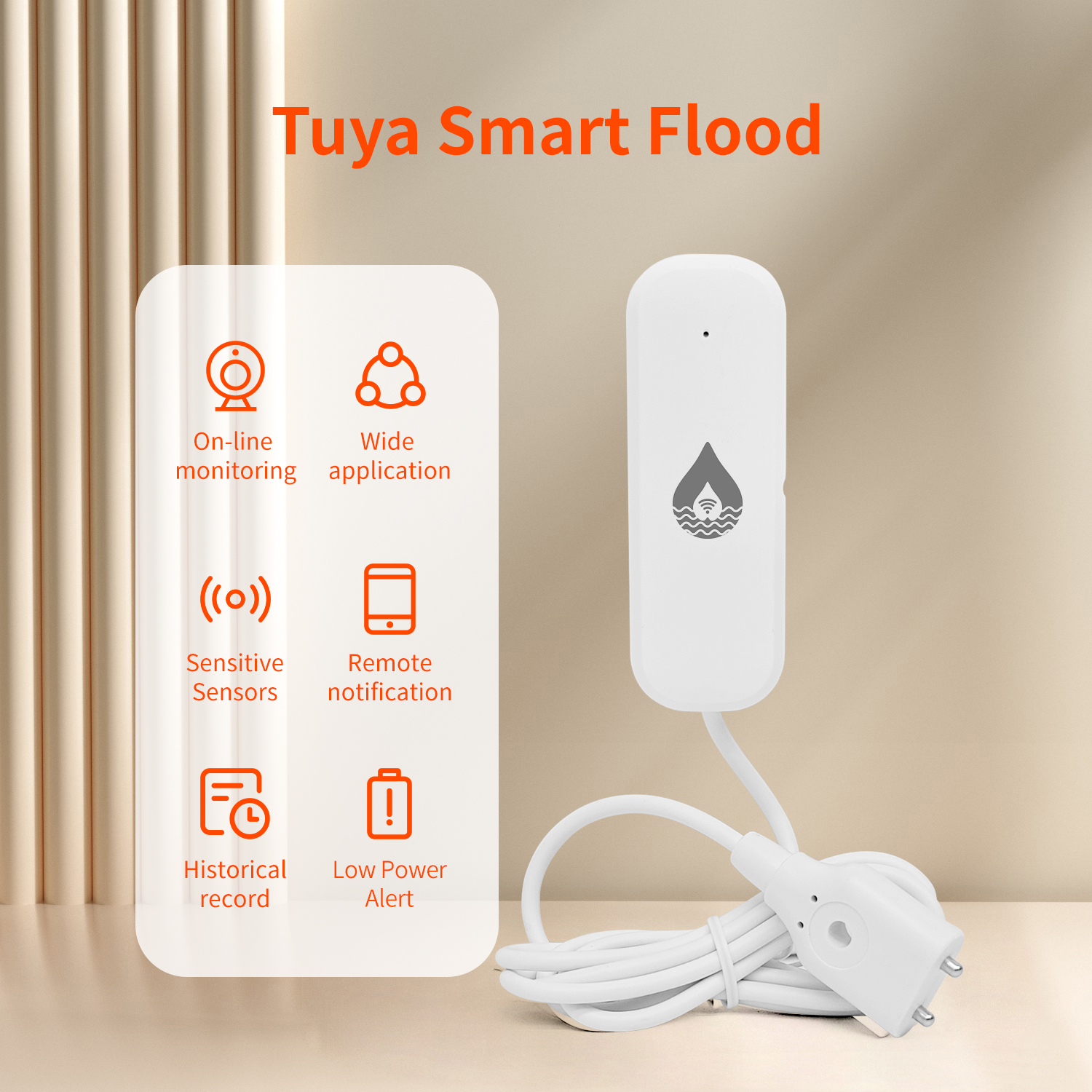 YFK Tuya WiFi Water Leakage Se - مراجعة Water Alarm Sensor وسعره