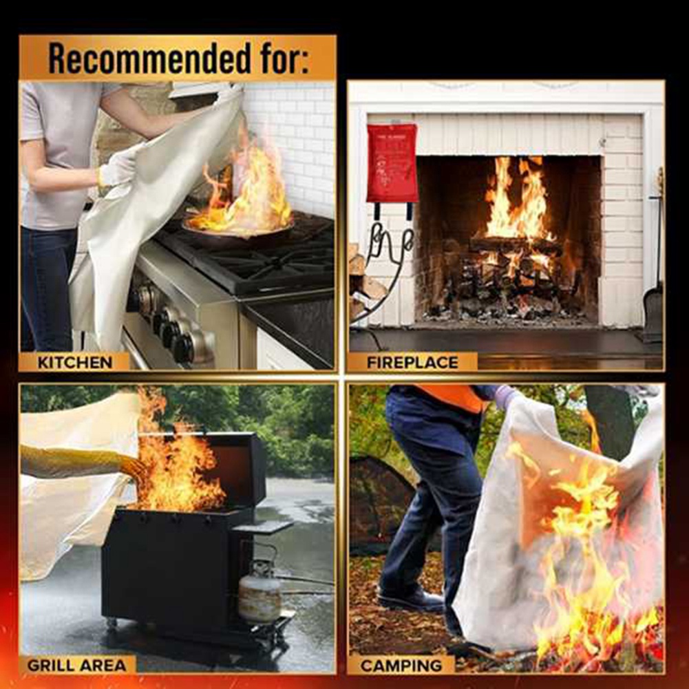 AED2-Emergency Fire Blanket, F - مراجعة Fire Blanket Kitchen وسعره