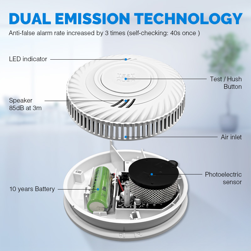 Powered Hotel Smart Wireless T - مراجعة Smoke Detector Interconnected وسعره