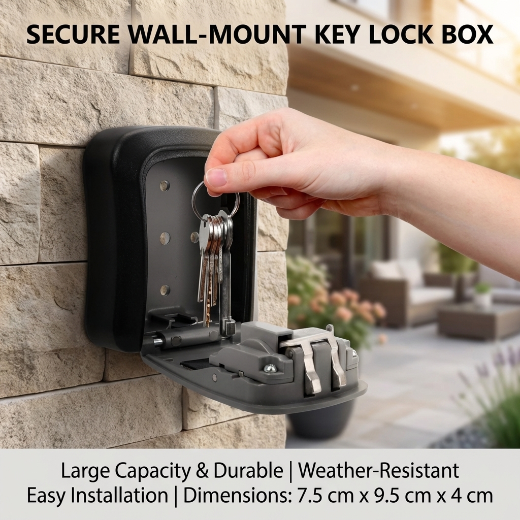 Wall Mount Key Lock Box with 4 - مراجعة Lockbox Key Secure وسعره