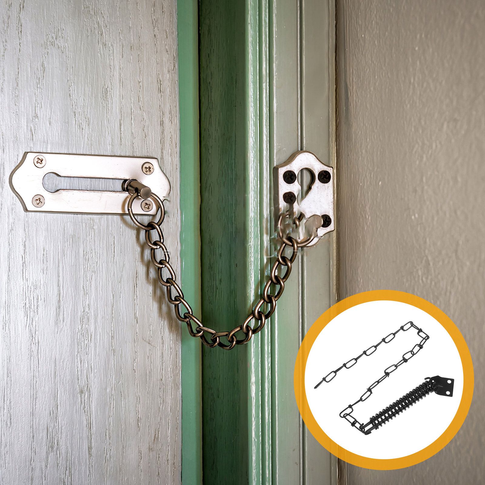 1Set Anti-Theft Door Chain Iro - مراجعة Security Chain Door وسعره