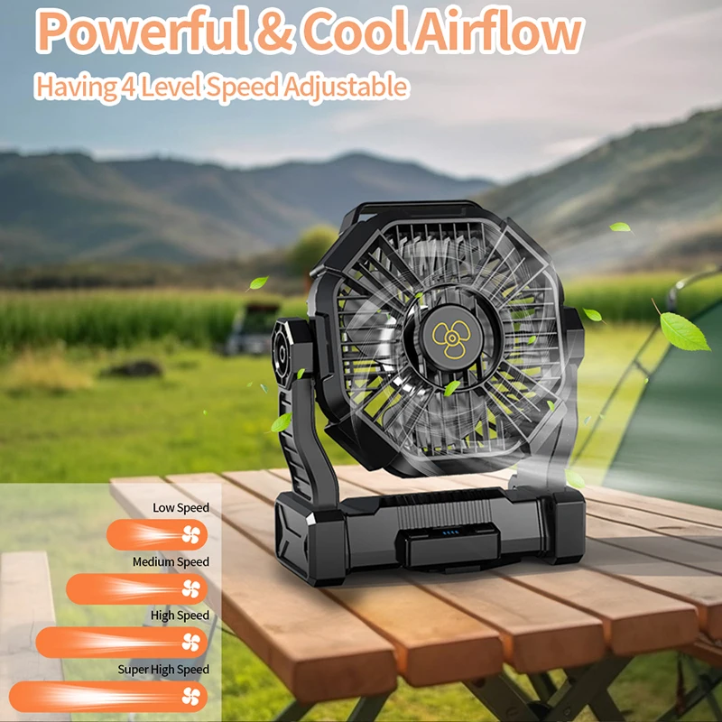 Rechargeable Portable Fan 1040 - مراجعة Power Outage Light وسعره