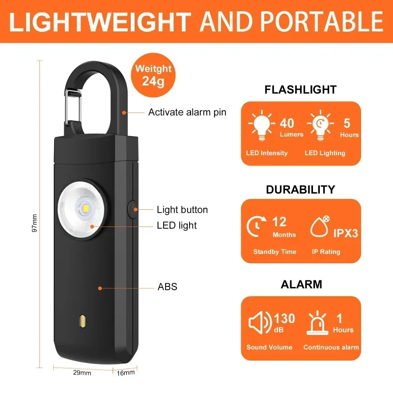 Self Defense LED Flashlight US - مراجعة Personal Alarm Keychain وسعره