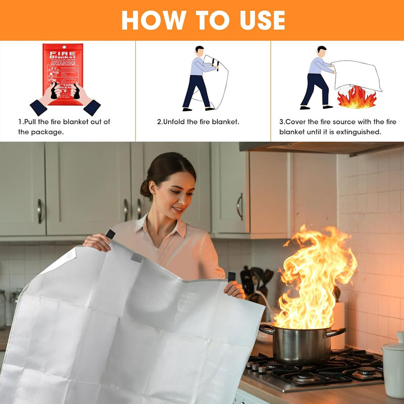 Fire Blanket 1/1.5m Fire Blank - مراجعة Fire Blanket Kitchen وسعره