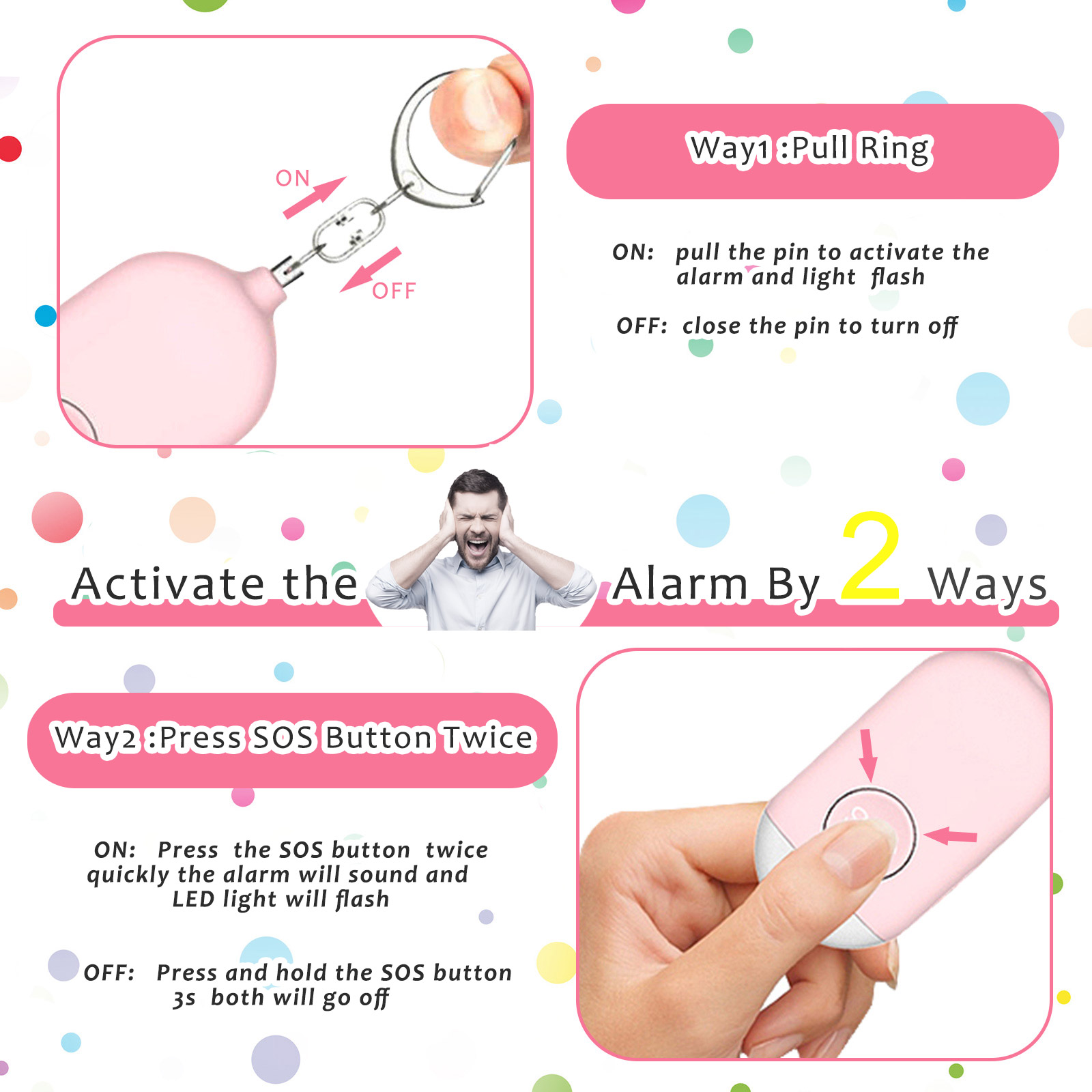 1pc Ultra-Loud 130DB Personal  - مراجعة Personal Alarm Keychain وسعره
