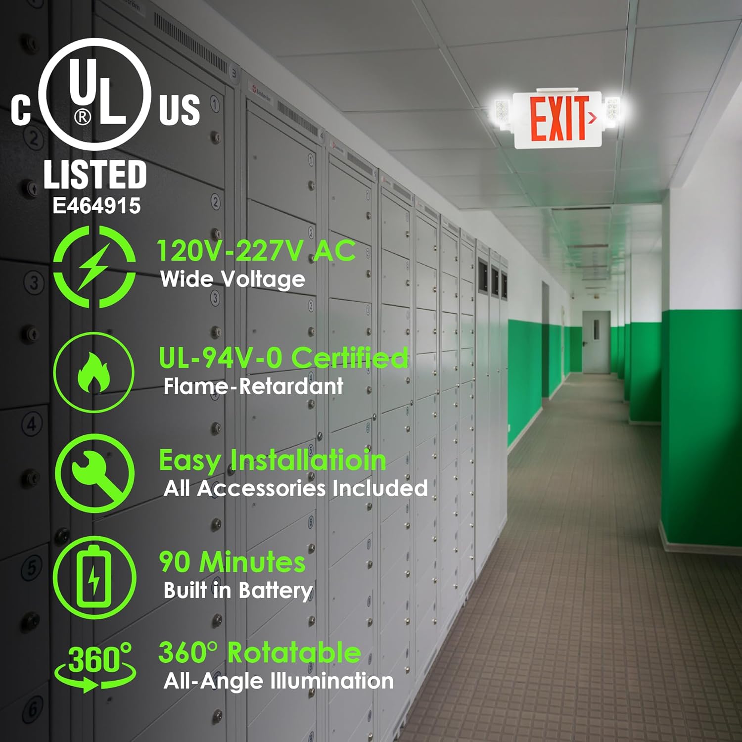 LED Emergency Exit Sign with 2 - مراجعة Emergency Exit Sign وسعره