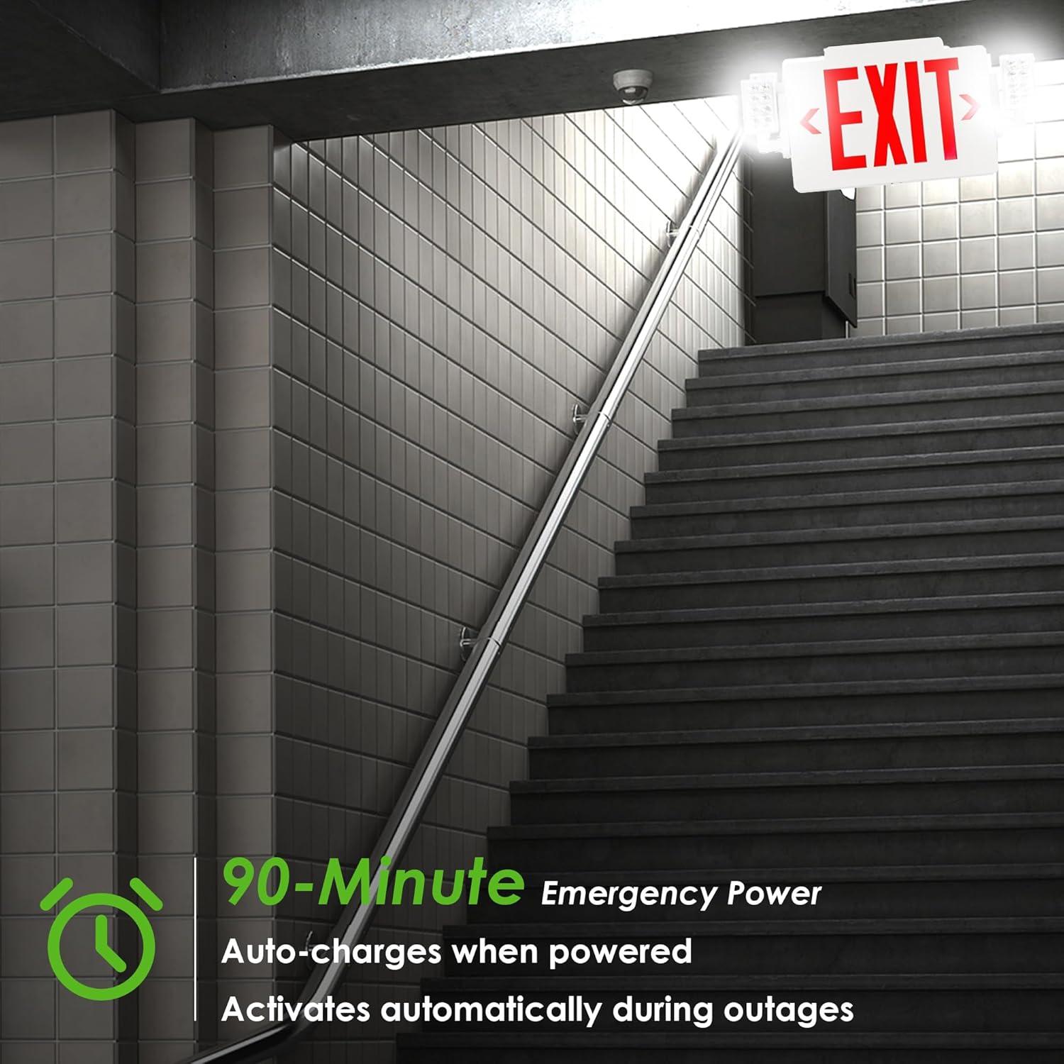LED Emergency Exit Sign with 2 - مراجعة Emergency Exit Sign وسعره