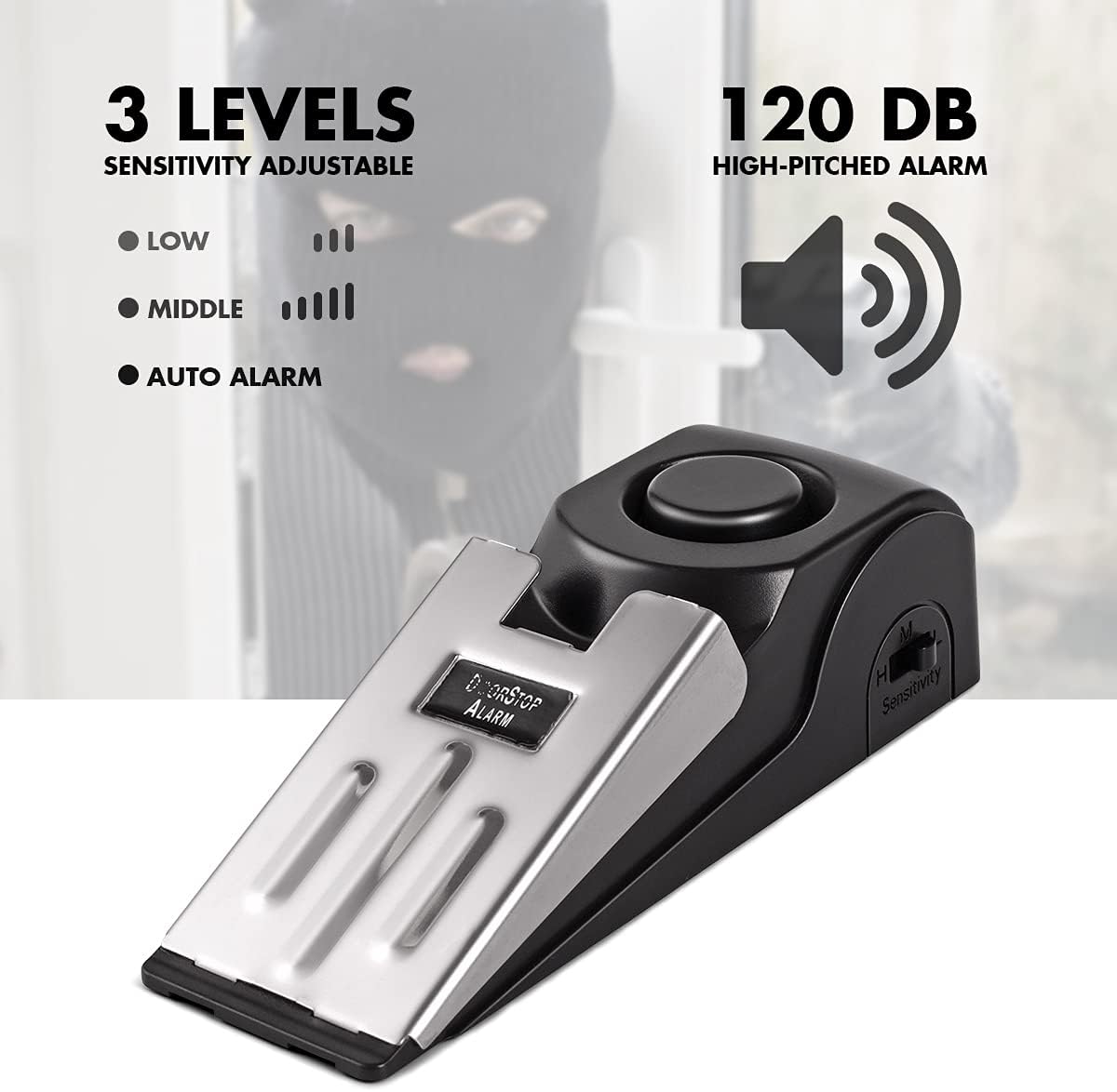 1/2Pcs Portable Travel 120 DB  - مراجعة Door Stop Alarm وسعره