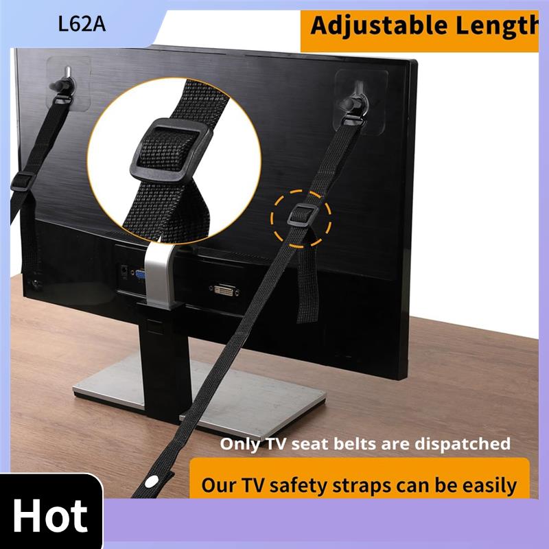 L62A 4 PCS Adjustable TV Safet - مراجعة Earthquake Anchor Strap وسعره