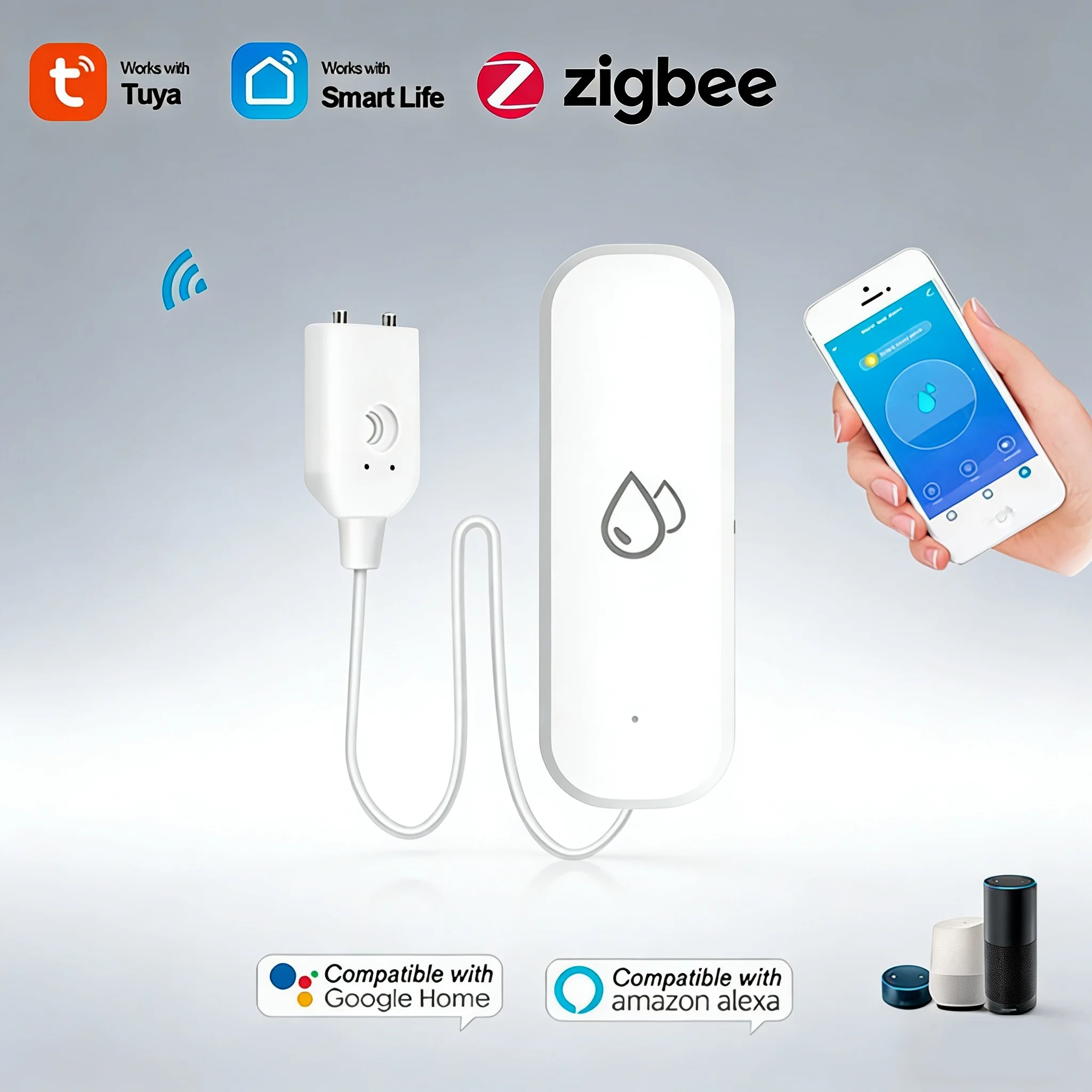 Smart Home Zigbee Water Leak D - مراجعة Water Alarm Sensor وسعره
