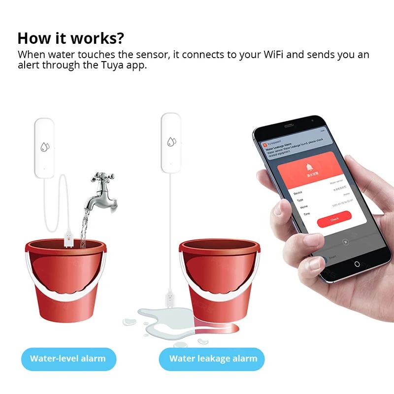 Smart Home Zigbee Water Leak D - مراجعة Water Alarm Sensor وسعره