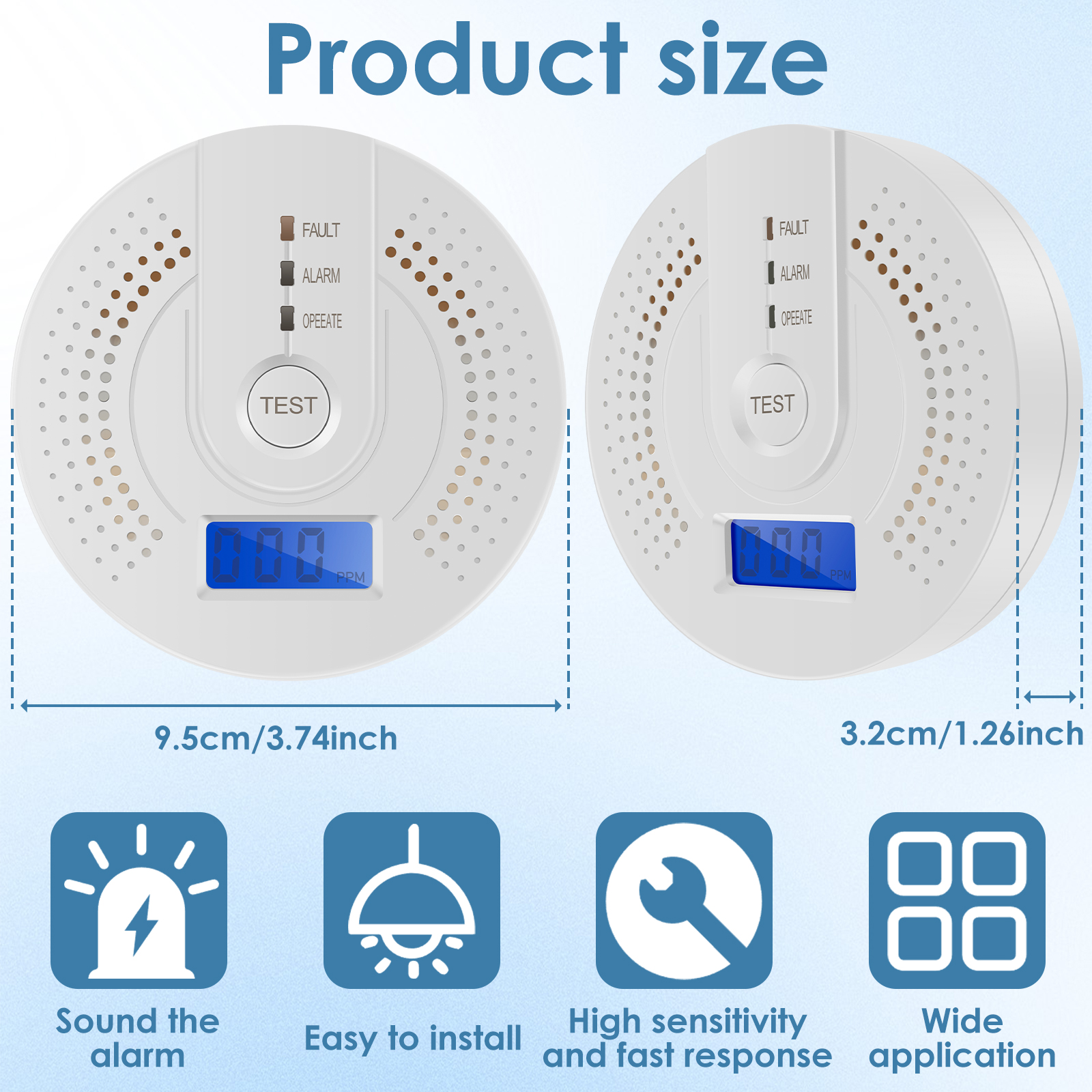 Independent CO Alarm Sensor Ca - مراجعة Smoke Detector Interconnected وسعره